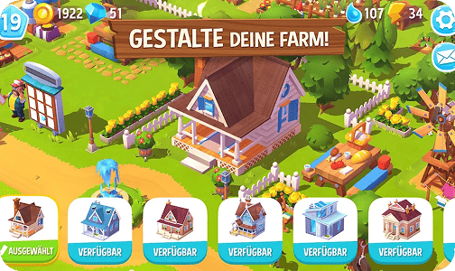 Harvest time in FarmVille 3 with golden wheat fields
